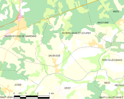 Map commune FR insee code 40293